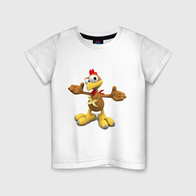 Детская футболка хлопок с принтом Moorhuhn в Кировске, 100% хлопок | круглый вырез горловины, полуприлегающий силуэт, длина до линии бедер | moorhuhn | игры | компьютерные игры | курица | мурхун | стрелялка | стрелялки