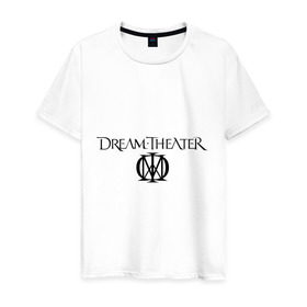 Мужская футболка хлопок с принтом Dream Theater в Кировске, 100% хлопок | прямой крой, круглый вырез горловины, длина до линии бедер, слегка спущенное плечо. | heavy metal | metal | rock | trash metal | квартет | метал | рок | рок группа | рок группы | трэш метал | хеви метал