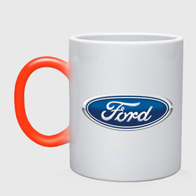 Кружка хамелеон с принтом Ford в Кировске, керамика | меняет цвет при нагревании, емкость 330 мл | ford | авто | автобренды | автомобилистам | автомобиль | для автомобилистов | машины | тачки | форд | фордик