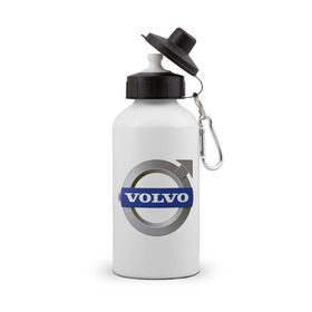 Бутылка спортивная с принтом Volvo в Кировске, металл | емкость — 500 мл, в комплекте две пластиковые крышки и карабин для крепления | Тематика изображения на принте: volvo | авто | бренд | вольво | логотип | машина