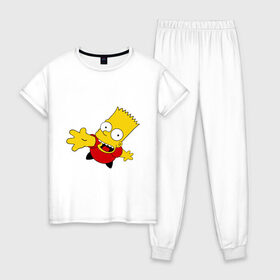 Женская пижама хлопок с принтом Simpsons (8) в Кировске, 100% хлопок | брюки и футболка прямого кроя, без карманов, на брюках мягкая резинка на поясе и по низу штанин | гомер