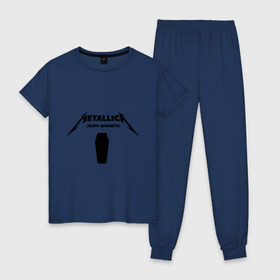 Женская пижама хлопок с принтом Metallica (4) в Кировске, 100% хлопок | брюки и футболка прямого кроя, без карманов, на брюках мягкая резинка на поясе и по низу штанин | металлика