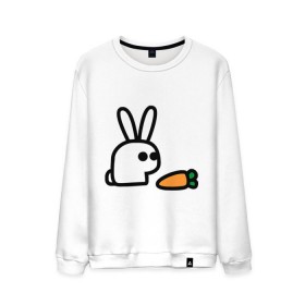 Мужской свитшот хлопок с принтом Заяц и моркоФка в Кировске, 100% хлопок |  | Тематика изображения на принте: животные | зайка | зайчишка | зайчонок | заяц | кролик | морковка
