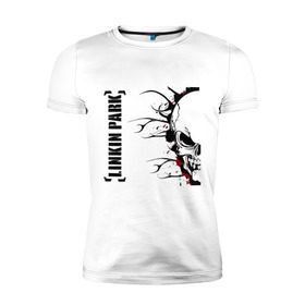 Мужская футболка премиум с принтом Linkin Park (5) в Кировске, 92% хлопок, 8% лайкра | приталенный силуэт, круглый вырез ворота, длина до линии бедра, короткий рукав | скелет