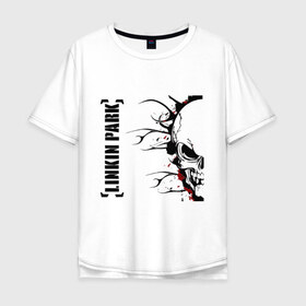Мужская футболка хлопок Oversize с принтом Linkin Park (5) в Кировске, 100% хлопок | свободный крой, круглый ворот, “спинка” длиннее передней части | скелет