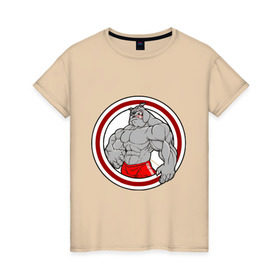 Женская футболка хлопок с принтом bulldog в Кировске, 100% хлопок | прямой крой, круглый вырез горловины, длина до линии бедер, слегка спущенное плечо | powerlifting