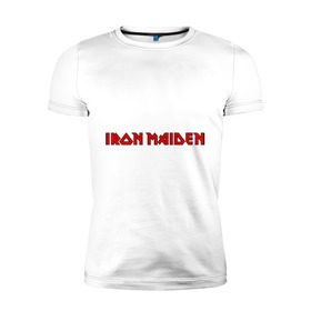 Мужская футболка премиум с принтом Iron Maiden в Кировске, 92% хлопок, 8% лайкра | приталенный силуэт, круглый вырез ворота, длина до линии бедра, короткий рукав | iron maiden | айрон майден | панк | рок | символика iron maiden