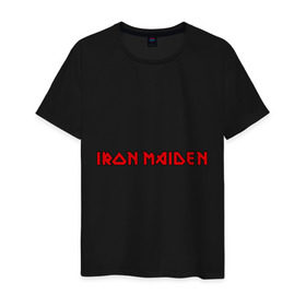 Мужская футболка хлопок с принтом Iron Maiden в Кировске, 100% хлопок | прямой крой, круглый вырез горловины, длина до линии бедер, слегка спущенное плечо. | iron maiden | айрон майден | панк | рок | символика iron maiden