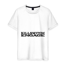 Мужская футболка хлопок с принтом Killswitch Engage в Кировске, 100% хлопок | прямой крой, круглый вырез горловины, длина до линии бедер, слегка спущенное плечо. | killswitch engage | rock | группы | рок