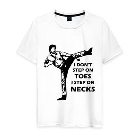 Мужская футболка хлопок с принтом Чак Норрис в Кировске, 100% хлопок | прямой крой, круглый вырез горловины, длина до линии бедер, слегка спущенное плечо. | chuck norris | чак норрис