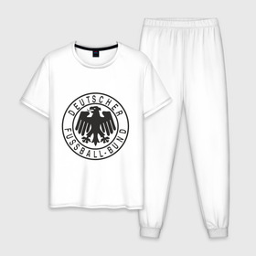 Мужская пижама хлопок с принтом Германия в Кировске, 100% хлопок | брюки и футболка прямого кроя, без карманов, на брюках мягкая резинка на поясе и по низу штанин
 | германский футбольный клуб | дойч футбол | фк