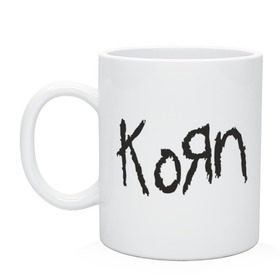 Кружка с принтом Korn в Кировске, керамика | объем — 330 мл, диаметр — 80 мм. Принт наносится на бока кружки, можно сделать два разных изображения | korn | группы | корн | метал | музыка | рок