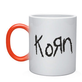 Кружка хамелеон с принтом Korn в Кировске, керамика | меняет цвет при нагревании, емкость 330 мл | korn | группы | корн | метал | музыка | рок