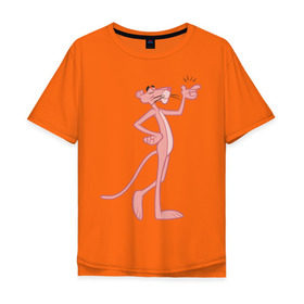 Мужская футболка хлопок Oversize с принтом PinkPanther в Кировске, 100% хлопок | свободный крой, круглый ворот, “спинка” длиннее передней части | pink panther | розовая пантера