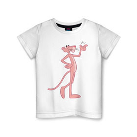 Детская футболка хлопок с принтом PinkPanther в Кировске, 100% хлопок | круглый вырез горловины, полуприлегающий силуэт, длина до линии бедер | pink panther | розовая пантера