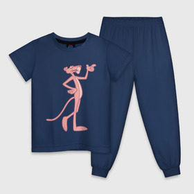 Детская пижама хлопок с принтом PinkPanther в Кировске, 100% хлопок |  брюки и футболка прямого кроя, без карманов, на брюках мягкая резинка на поясе и по низу штанин
 | pink panther | розовая пантера