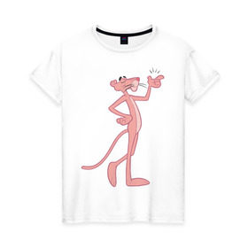 Женская футболка хлопок с принтом PinkPanther в Кировске, 100% хлопок | прямой крой, круглый вырез горловины, длина до линии бедер, слегка спущенное плечо | pink panther | розовая пантера