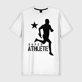 Мужская футболка премиум с принтом Лёгкая атлетика (4) в Кировске, 92% хлопок, 8% лайкра | приталенный силуэт, круглый вырез ворота, длина до линии бедра, короткий рукав | атлет | бег | бегун | легкая атлетика | марафон | марафонец | спринтер