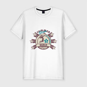 Мужская футболка премиум с принтом Пляжный волейбол в Кировске, 92% хлопок, 8% лайкра | приталенный силуэт, круглый вырез ворота, длина до линии бедра, короткий рукав | волейбол