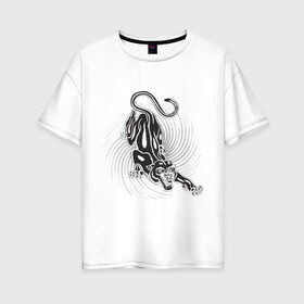 Женская футболка хлопок Oversize с принтом Черная пантера в Кировске, 100% хлопок | свободный крой, круглый ворот, спущенный рукав, длина до линии бедер
 | животные | кошачьи | пантеры | хищник | черная пантера
