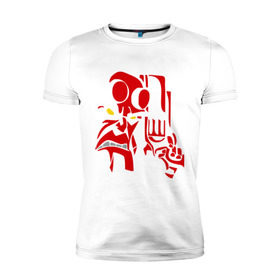 Мужская футболка премиум с принтом Хеллбой (2) в Кировске, 92% хлопок, 8% лайкра | приталенный силуэт, круглый вырез ворота, длина до линии бедра, короткий рукав | hellboy | хелбой | хеллбой