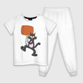 Детская пижама хлопок с принтом Itchy в Кировске, 100% хлопок |  брюки и футболка прямого кроя, без карманов, на брюках мягкая резинка на поясе и по низу штанин
 | simpsons | симпсоны | симсоны