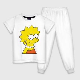 Детская пижама хлопок с принтом Lisa Simpson в Кировске, 100% хлопок |  брюки и футболка прямого кроя, без карманов, на брюках мягкая резинка на поясе и по низу штанин
 | simpsons | лиза симпсон | симпсоны | симсоны