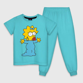 Детская пижама хлопок с принтом Maggie Simpson в Кировске, 100% хлопок |  брюки и футболка прямого кроя, без карманов, на брюках мягкая резинка на поясе и по низу штанин
 | гомер