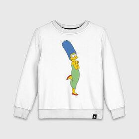 Детский свитшот хлопок с принтом Marge Simpson в Кировске, 100% хлопок | круглый вырез горловины, эластичные манжеты, пояс и воротник | simpsons | симпсоны | симсоны