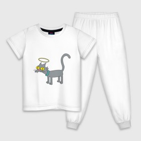 Детская пижама хлопок с принтом Snowball (1) в Кировске, 100% хлопок |  брюки и футболка прямого кроя, без карманов, на брюках мягкая резинка на поясе и по низу штанин
 | simpsons | симпсоны | симсоны