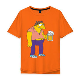 Мужская футболка хлопок Oversize с принтом Barney Gumble в Кировске, 100% хлопок | свободный крой, круглый ворот, “спинка” длиннее передней части | simpsons | барни | симпсоны | симсоны