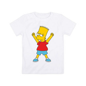 Детская футболка хлопок с принтом Bart Simpson (2) в Кировске, 100% хлопок | круглый вырез горловины, полуприлегающий силуэт, длина до линии бедер | simpsons | барт | барт симпсон | симсоны | симспоны