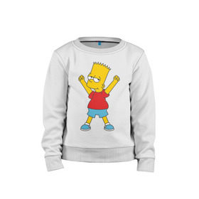 Детский свитшот хлопок с принтом Bart Simpson (2) в Кировске, 100% хлопок | круглый вырез горловины, эластичные манжеты, пояс и воротник | Тематика изображения на принте: simpsons | барт | барт симпсон | симсоны | симспоны