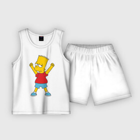 Детская пижама с шортами хлопок с принтом Bart Simpson (2) в Кировске,  |  | Тематика изображения на принте: simpsons | барт | барт симпсон | симсоны | симспоны