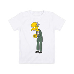 Детская футболка хлопок с принтом Charles Montgomery Burns в Кировске, 100% хлопок | круглый вырез горловины, полуприлегающий силуэт, длина до линии бедер | simpsons | симпсоны | симсоны