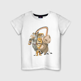 Детская футболка хлопок с принтом Мадагаскар (2) в Кировске, 100% хлопок | круглый вырез горловины, полуприлегающий силуэт, длина до линии бедер | 