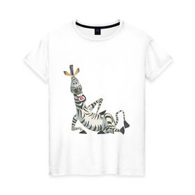 Женская футболка хлопок с принтом Мадагаскар (4) в Кировске, 100% хлопок | прямой крой, круглый вырез горловины, длина до линии бедер, слегка спущенное плечо | madagascar | зебра | мадагаскар