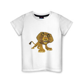 Детская футболка хлопок с принтом Мадагаскар (6) в Кировске, 100% хлопок | круглый вырез горловины, полуприлегающий силуэт, длина до линии бедер | madagascar | лев | мадагаскар