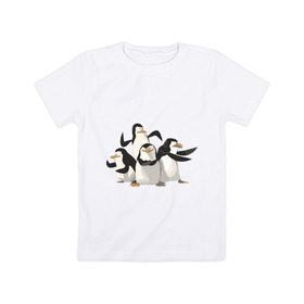 Детская футболка хлопок с принтом Мадагаскар (8) в Кировске, 100% хлопок | круглый вырез горловины, полуприлегающий силуэт, длина до линии бедер | madagascar | мадагаскар | пингвины