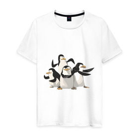 Мужская футболка хлопок с принтом Мадагаскар (8) в Кировске, 100% хлопок | прямой крой, круглый вырез горловины, длина до линии бедер, слегка спущенное плечо. | Тематика изображения на принте: madagascar | мадагаскар | пингвины