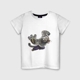 Детская футболка хлопок с принтом Кунг фу Панда (4) в Кировске, 100% хлопок | круглый вырез горловины, полуприлегающий силуэт, длина до линии бедер | Тематика изображения на принте: kung fu panda | panda | кунг фу | кунг фу панда