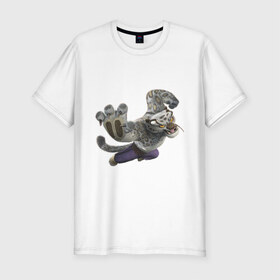 Мужская футболка премиум с принтом Кунг фу Панда (4) в Кировске, 92% хлопок, 8% лайкра | приталенный силуэт, круглый вырез ворота, длина до линии бедра, короткий рукав | kung fu panda | panda | кунг фу | кунг фу панда