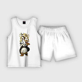 Детская пижама с шортами хлопок с принтом Кунг фу Панда (10) в Кировске,  |  | kung fu panda | panda | кунг фу | кунг фу панда