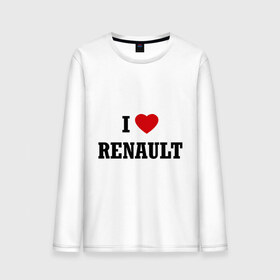 Мужской лонгслив хлопок с принтом I love Renault в Кировске, 100% хлопок |  | i love | i love renault | renault | рено | я люблю рено