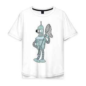 Мужская футболка хлопок Oversize с принтом Futurama (3) в Кировске, 100% хлопок | свободный крой, круглый ворот, “спинка” длиннее передней части | 