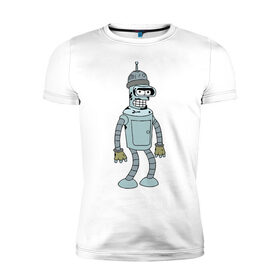 Мужская футболка премиум с принтом Futurama (6) в Кировске, 92% хлопок, 8% лайкра | приталенный силуэт, круглый вырез ворота, длина до линии бедра, короткий рукав | futurama | бендер | футурама