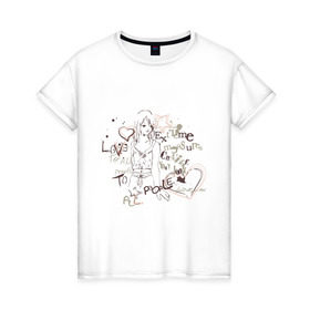 Женская футболка хлопок с принтом Грустная в Кировске, 100% хлопок | прямой крой, круглый вырез горловины, длина до линии бедер, слегка спущенное плечо | 