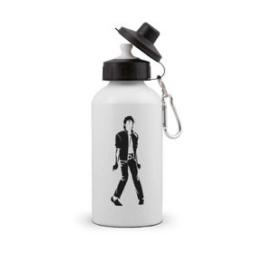 Бутылка спортивная с принтом Майкл Джексон (9) в Кировске, металл | емкость — 500 мл, в комплекте две пластиковые крышки и карабин для крепления | Тематика изображения на принте: michael jackson | зщз | король | майкл джексон | поп