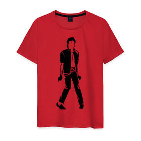 Мужская футболка хлопок с принтом Майкл Джексон (9) в Кировске, 100% хлопок | прямой крой, круглый вырез горловины, длина до линии бедер, слегка спущенное плечо. | michael jackson | зщз | король | майкл джексон | поп