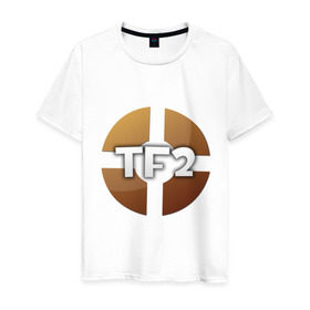 Мужская футболка хлопок с принтом Team Fortress 2 (2) в Кировске, 100% хлопок | прямой крой, круглый вырез горловины, длина до линии бедер, слегка спущенное плечо. | shooter | team fortress 2 | tf2 логотип | стрелялка | шутер